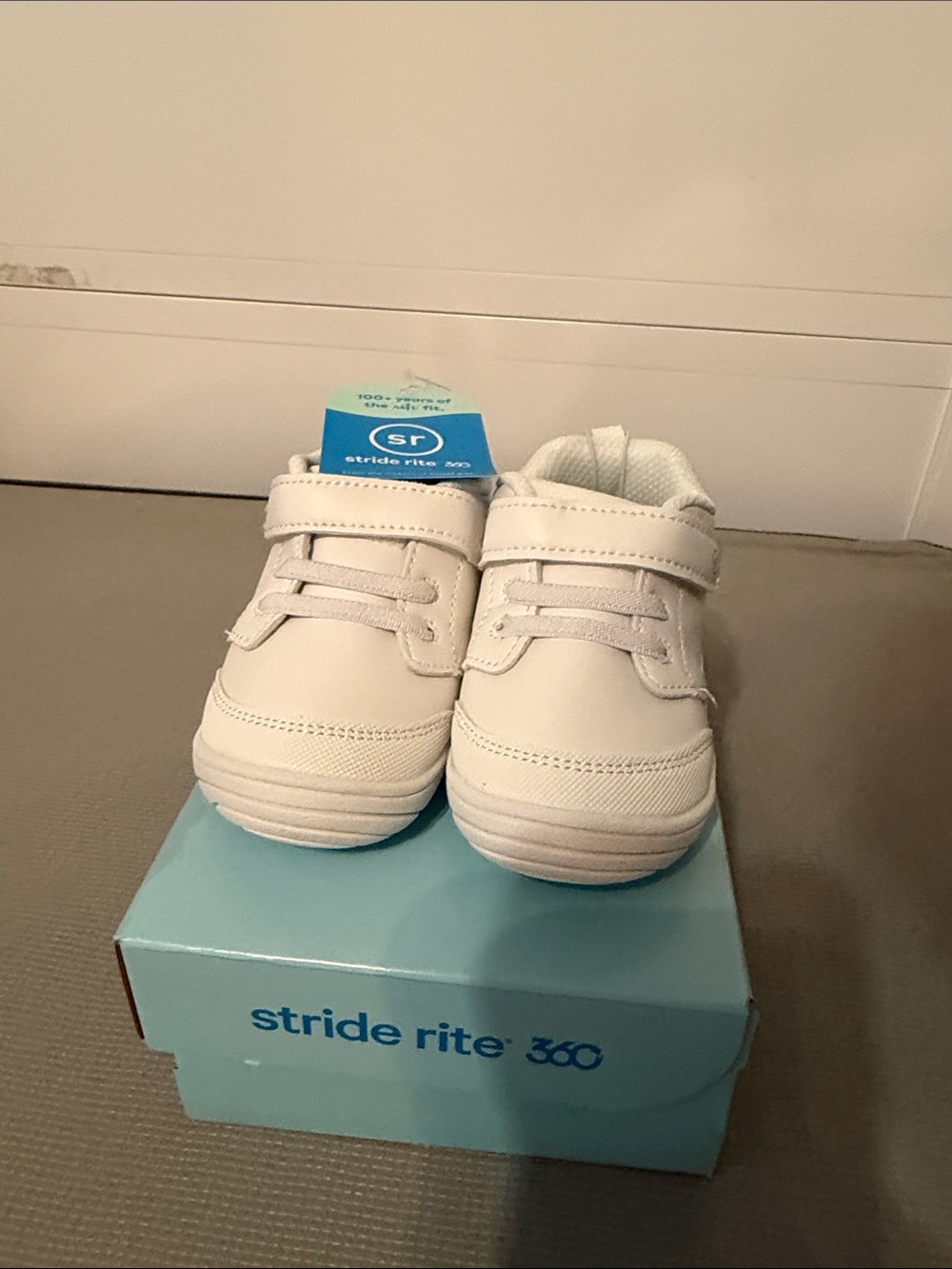 Stride Rite White Toddler Hook-and-Loop Sneakers